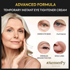 Aemerry Instant Eye Tightener Cream being applied to the under-eye area