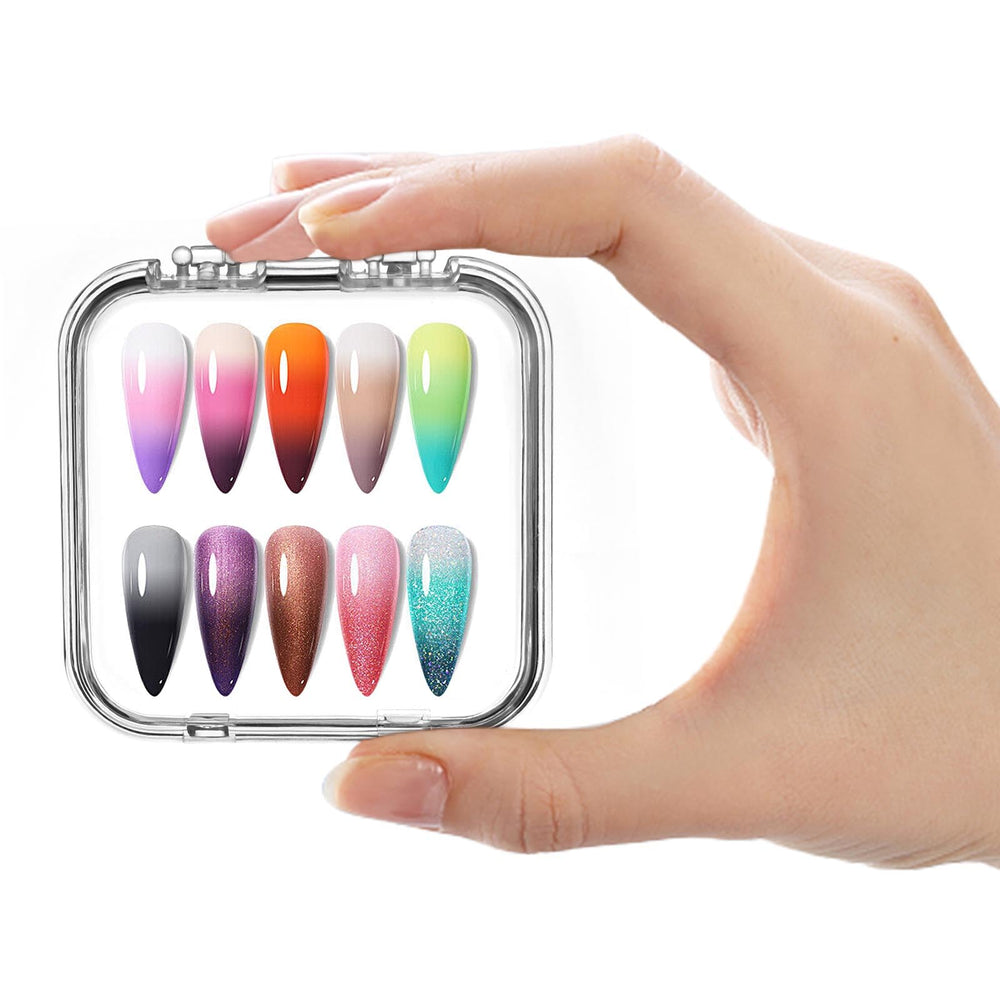 Aemygo compact nail storage fits in pockets or makeup bags.
