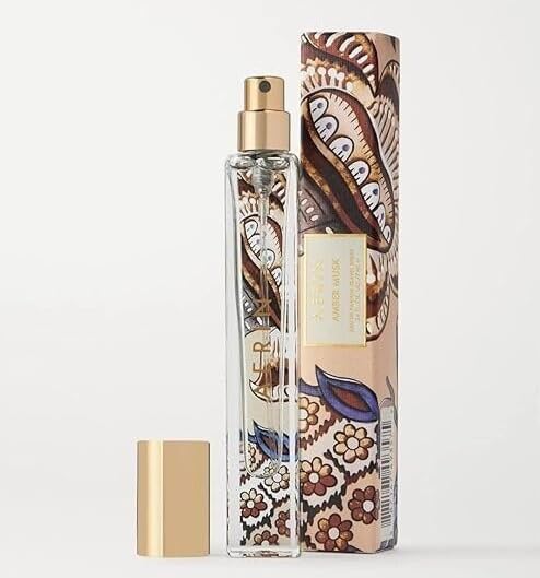 AERIN Amber Musk travel spray box, new packaging ready for gifting or storage.