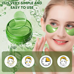 Close-up of Aero Zen Aloe Vera Eye Patch applying under the eye area