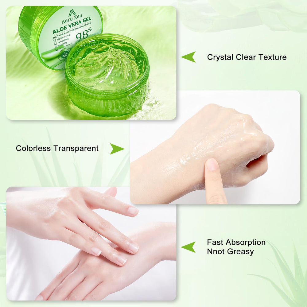 After-sun relief with Aero Zen Aloe Gel cooling irritated skin