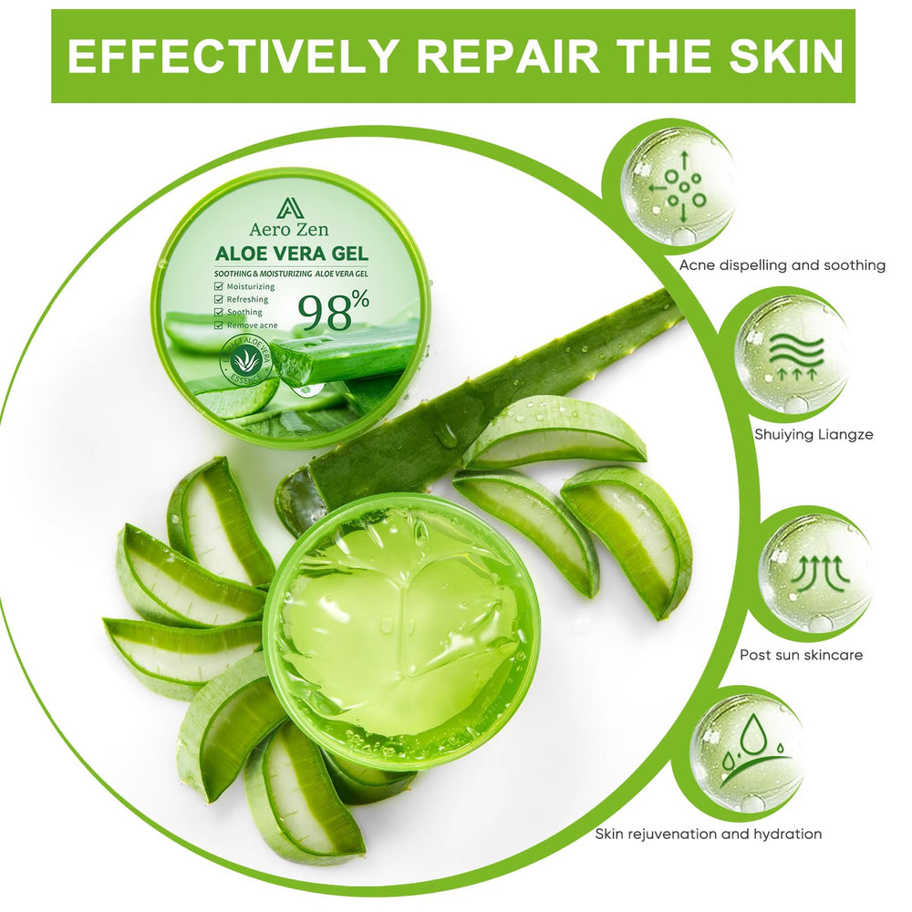 Applying Aero Zen aloe gel during nightly skincare ritual