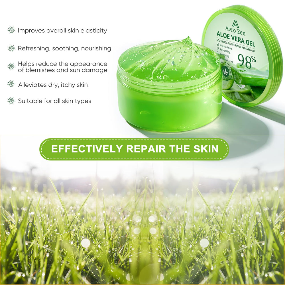Aero Zen Aloe Gel on skin delivering lasting moisture and balance