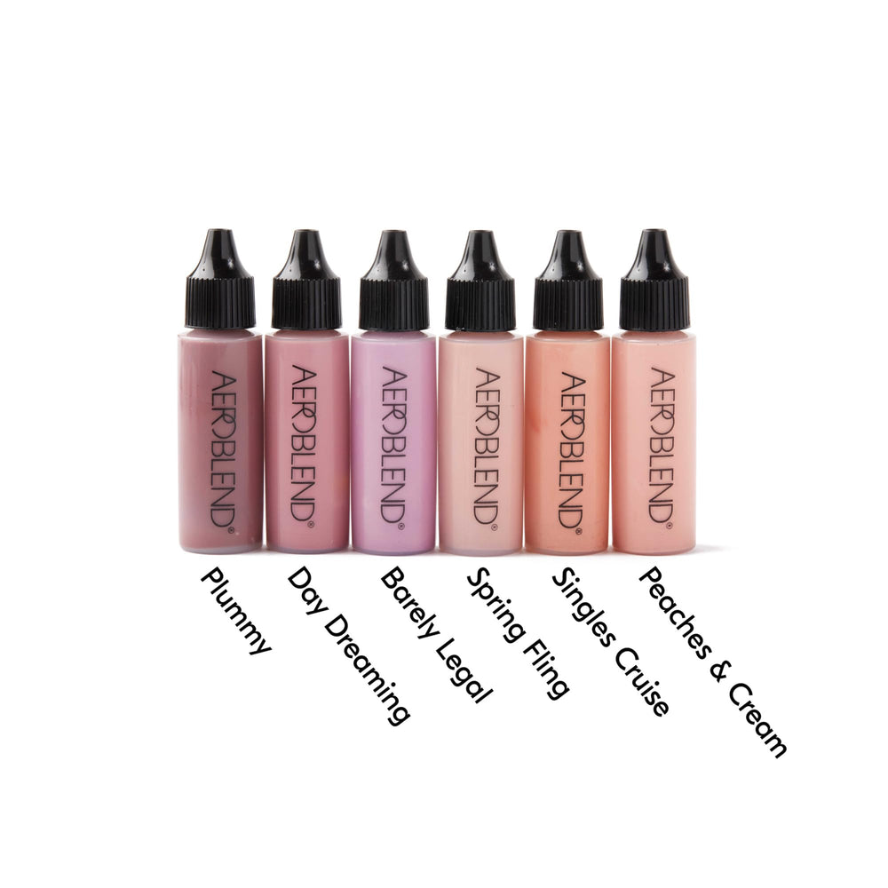 Aeroblend Airbrush Blush Singles Cruise swatch on skin showing color variation.