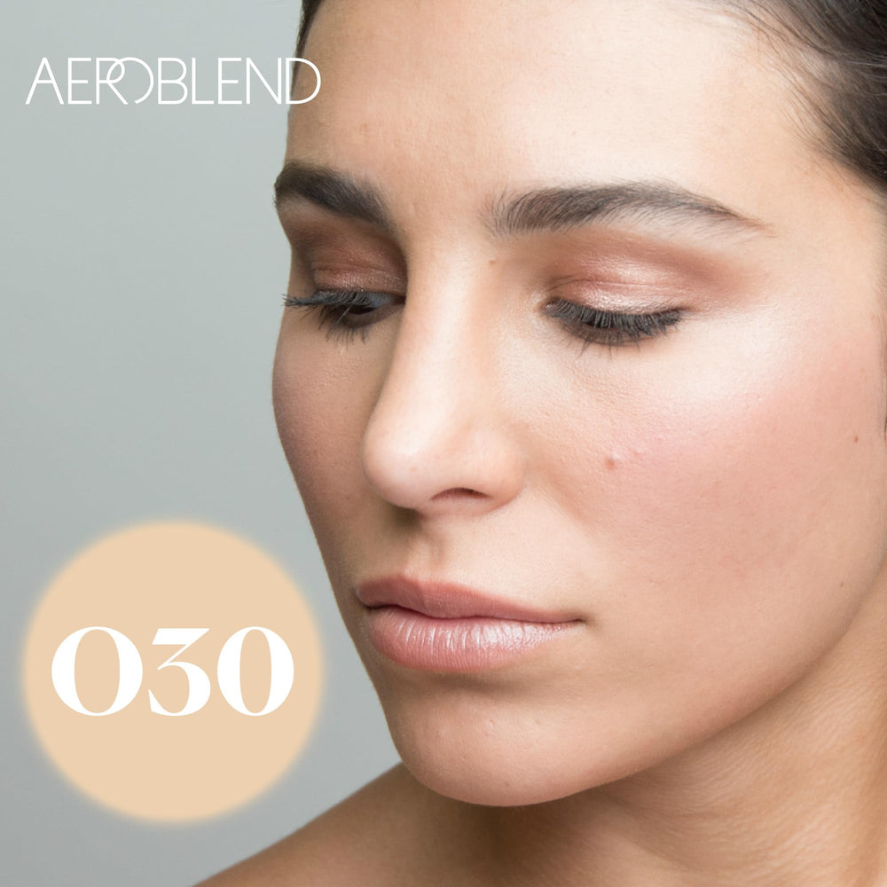 Aeroblend long-wear foundation provides lasting color throughout the day.