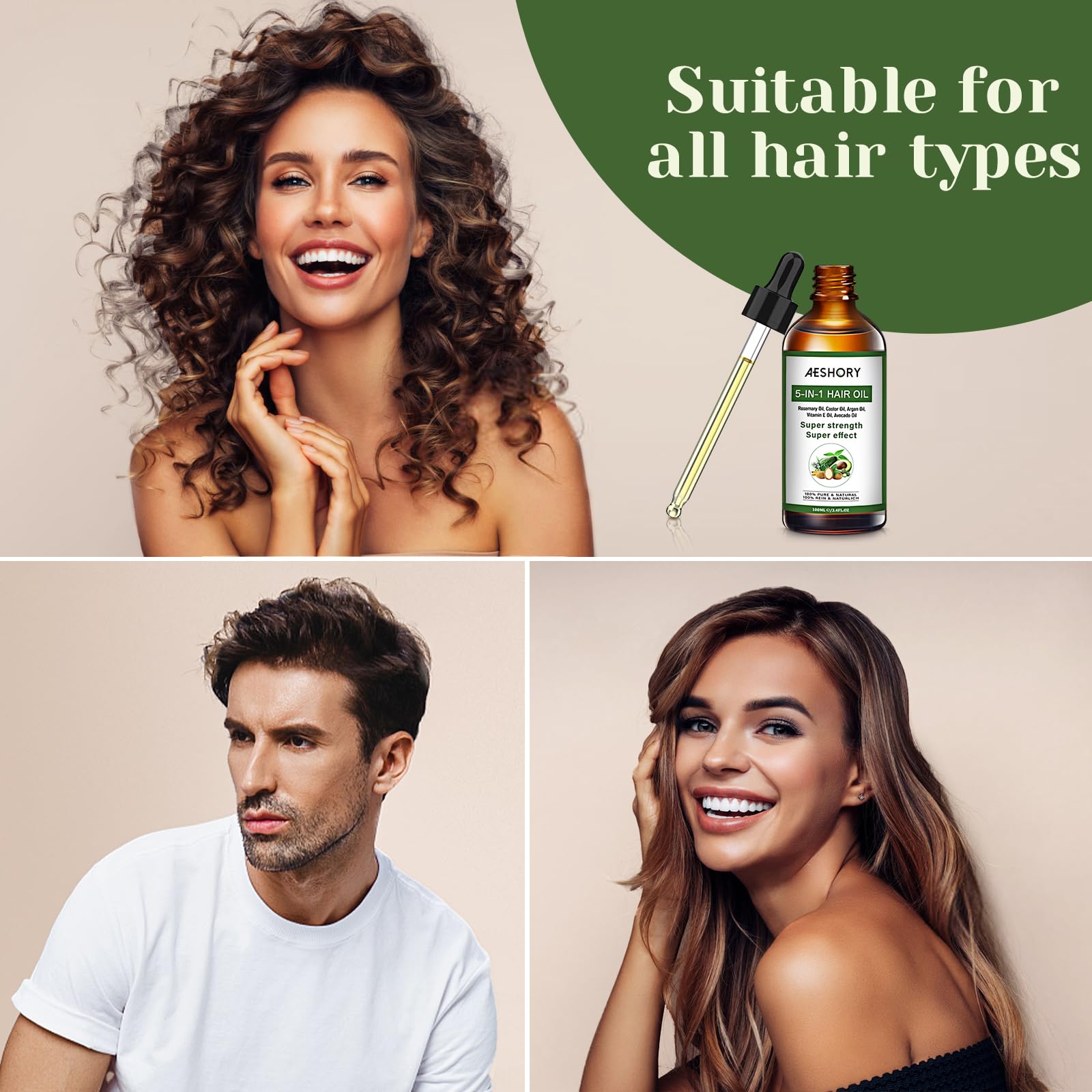 Aeshory Hair Oil sleek finish demonstrates shine and smoothness.
