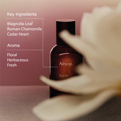 Aesop Aurner with leaves communicates fresh herbal character.