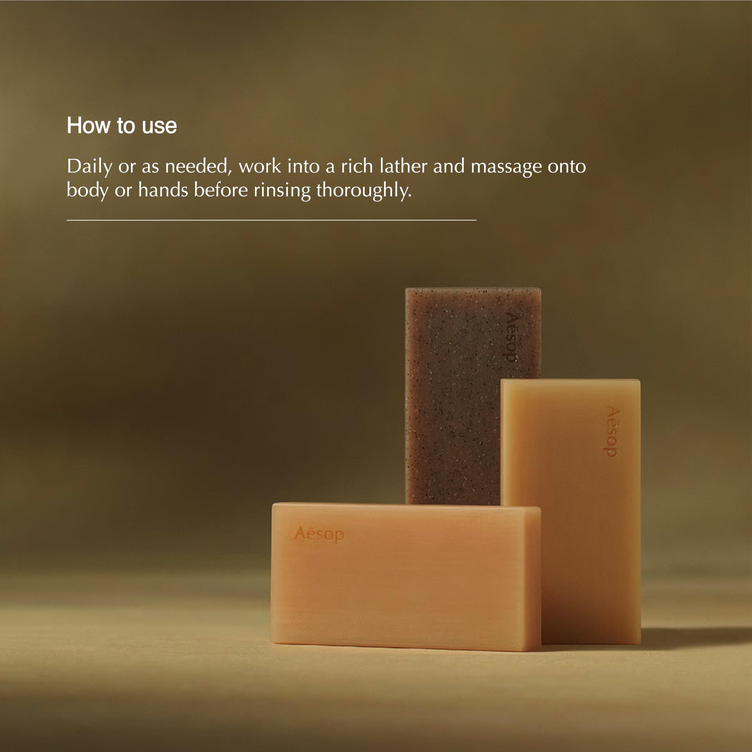 Aesop Bar Soap Trio Refresh bar close-up highlighting purifying oils and citrus aroma.
