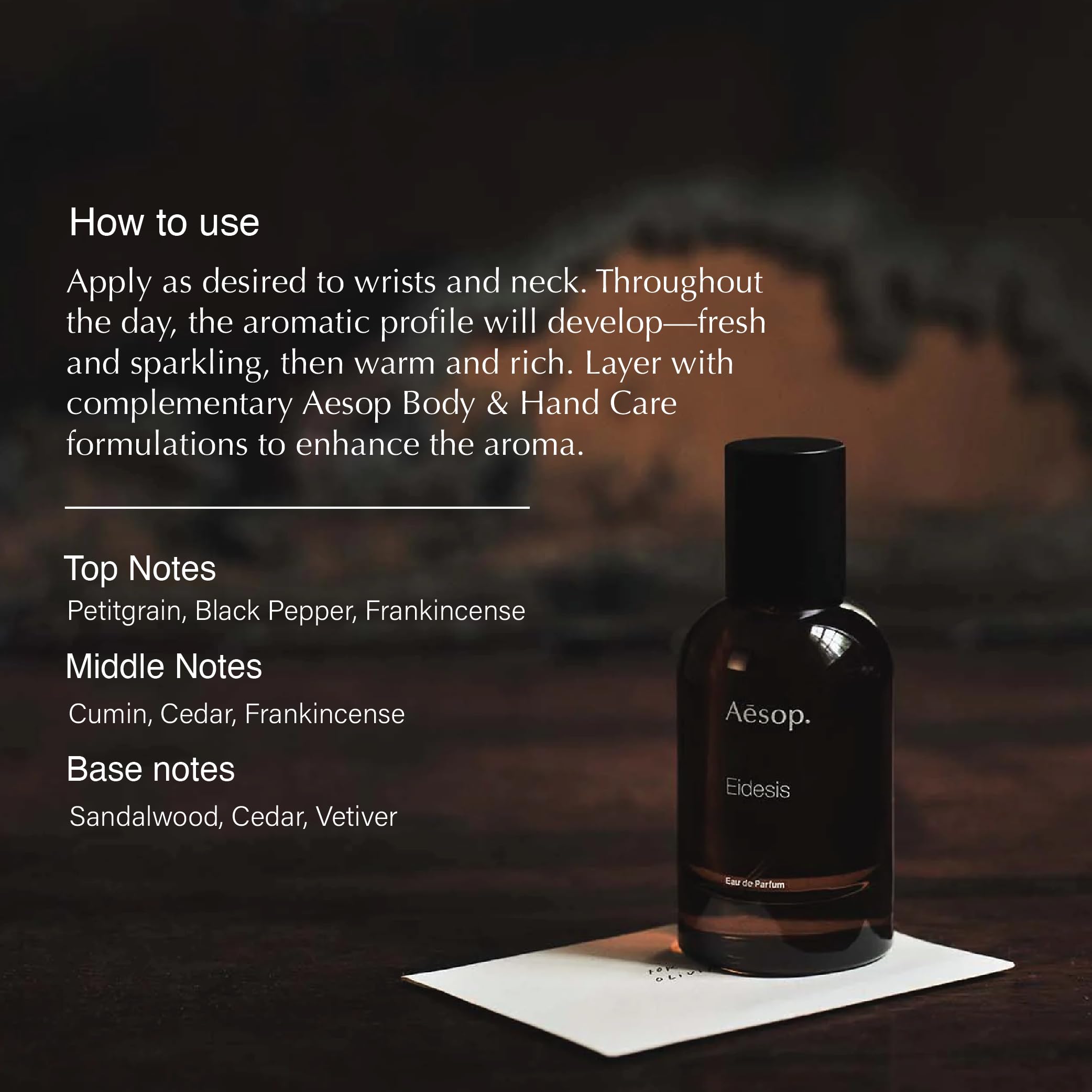 Aesop Eidesis cap closeup highlights premium bottle design