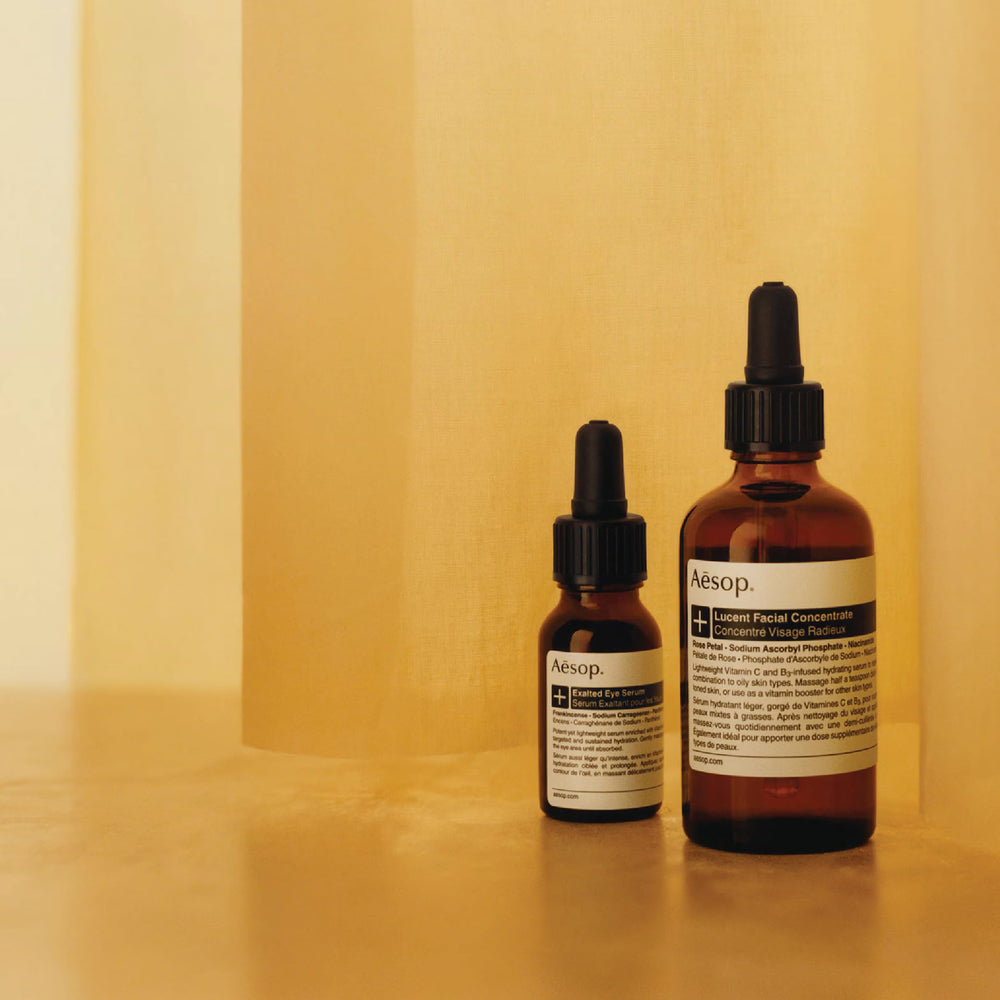 Front view of Aesop Exalted Eye Serum packaging