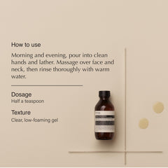 Aesop Fabulous Face Cleanser lather forms on the skin.