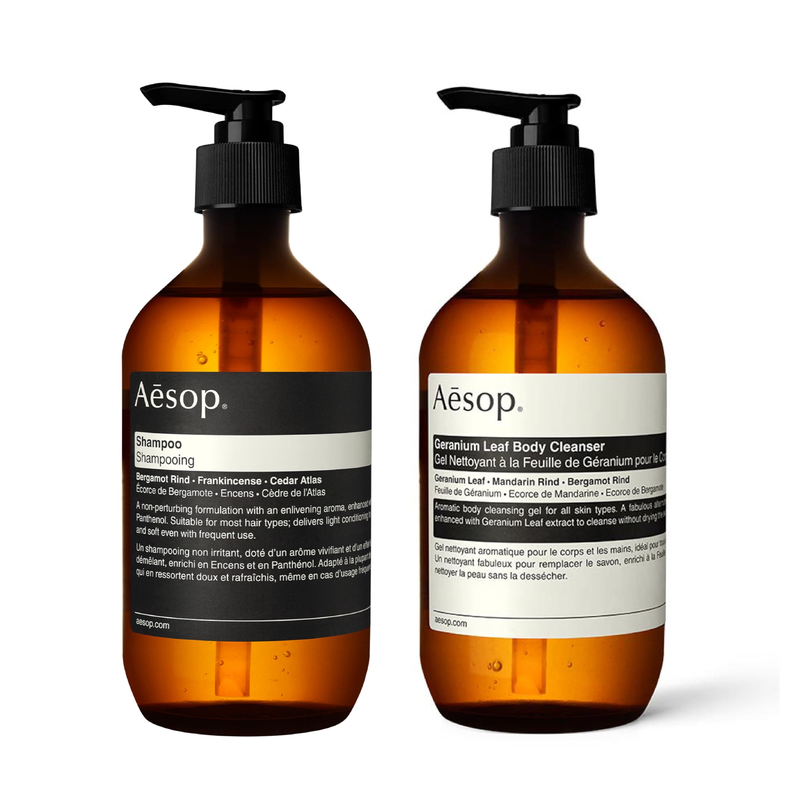 Aesop Geranium Leaf Body Cleanser bottle with refreshing daily cleanse for all skin types