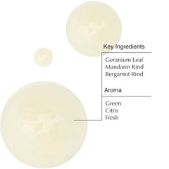 Aesop Geranium Leaf Body Cleanser label detail highlights vegan, cruelty-free packaging.