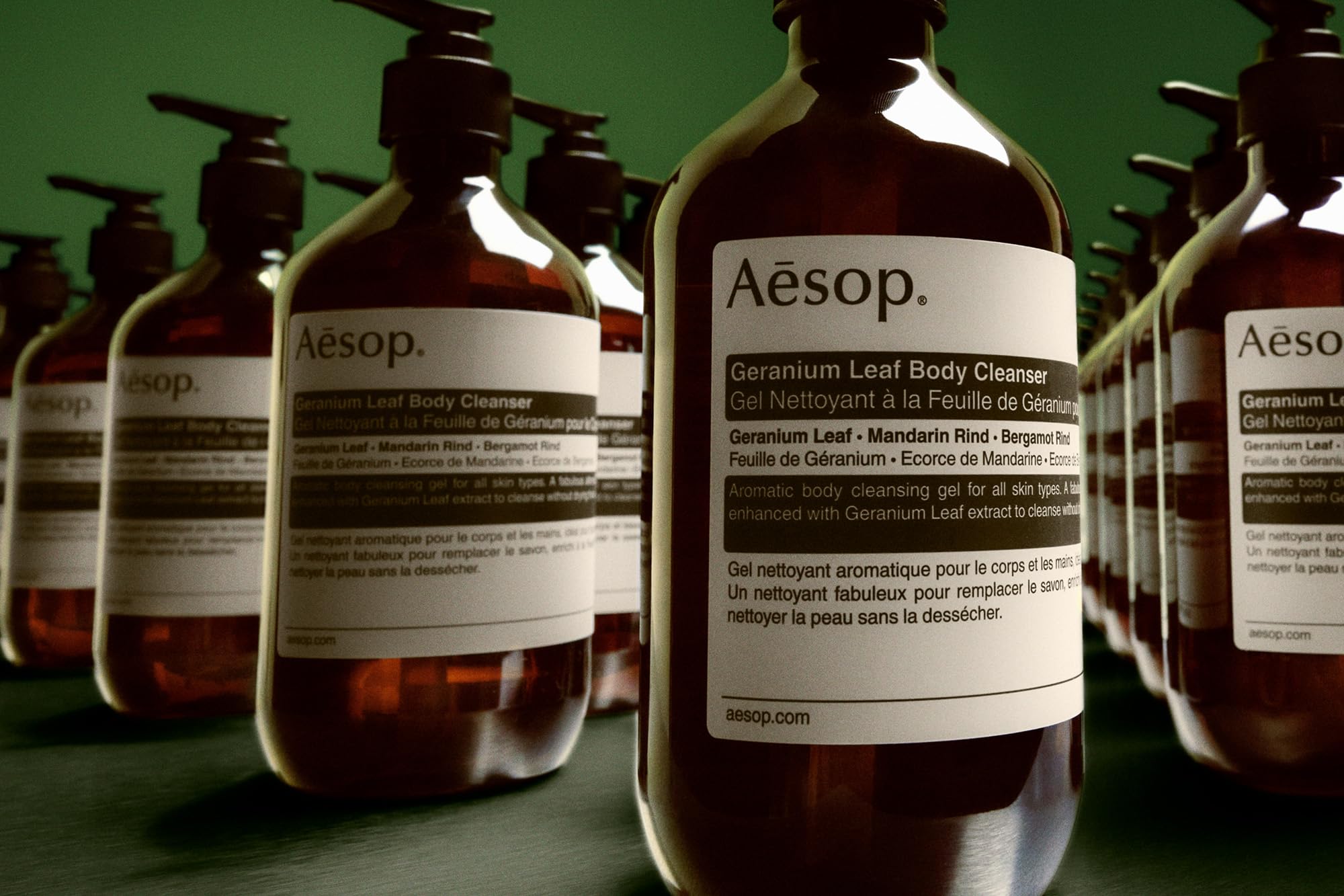 Aesop Geranium Leaf Body Cleanser vegan and cruelty-free formula for ethical choice