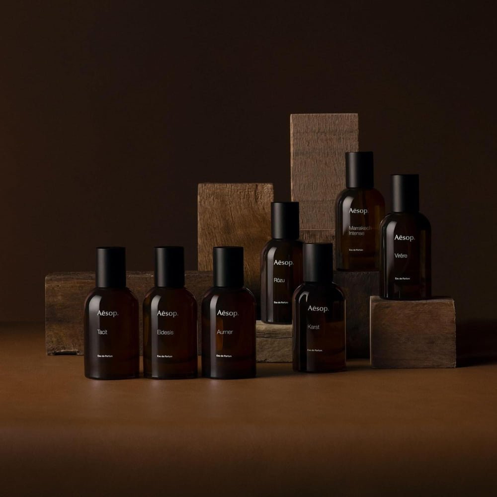 Aesop Marrakech Intense heart notes rose jasmine, a floral middle.