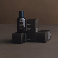 Aesop Marrakech Intense nozzle closeup showing precise fragrance release