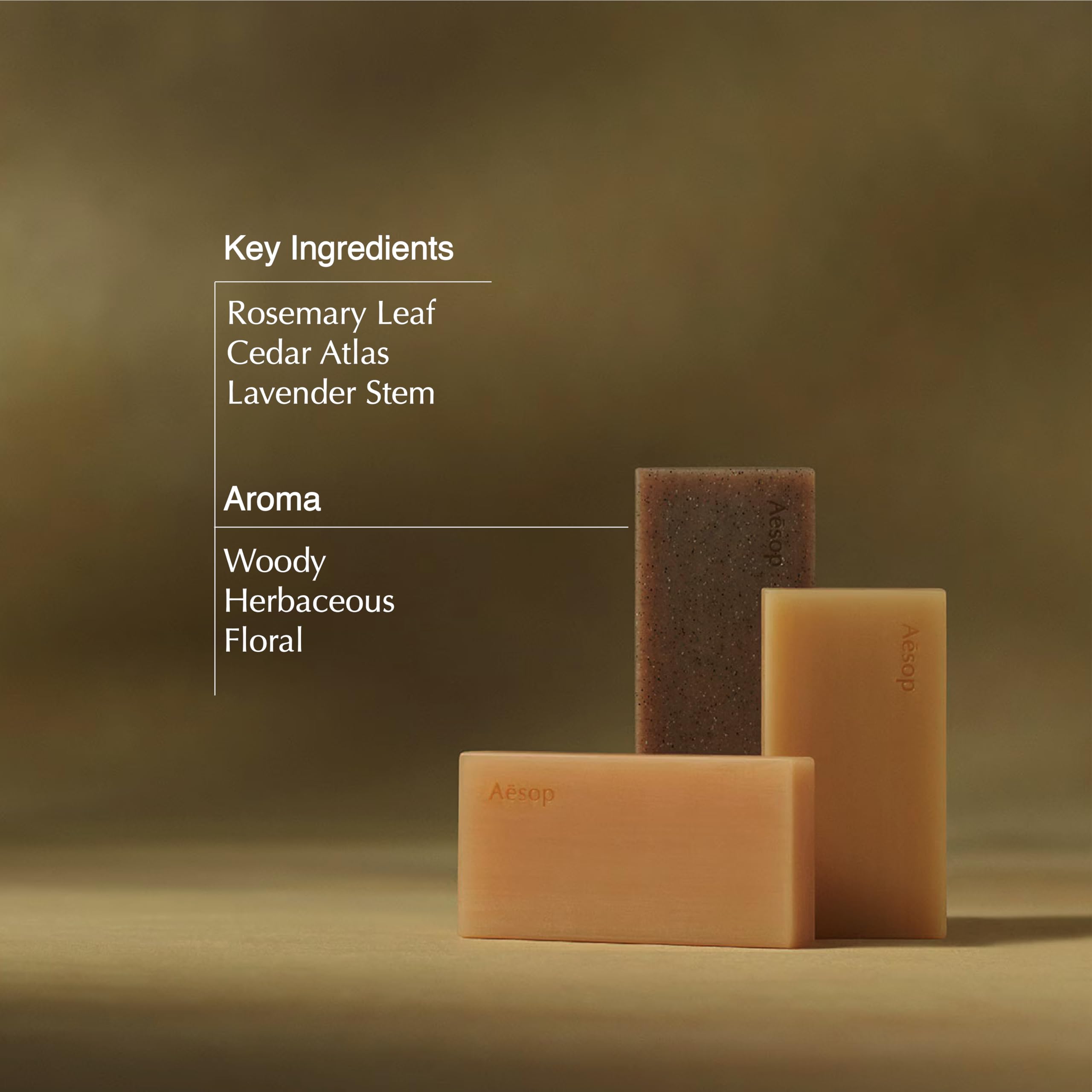 Aesop Nurture Bar Soap shown on damp skin for gentle cleansing.