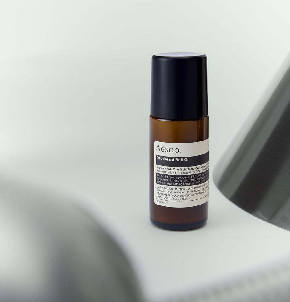 Aesop zinc ricinoleate visual focusing on odor reduction.