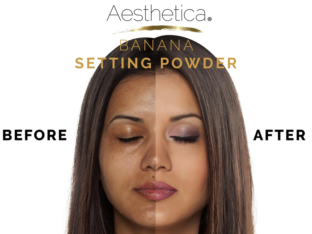 Aesthetica Banana Loose Setting Powder tint neutralizing redness on skin