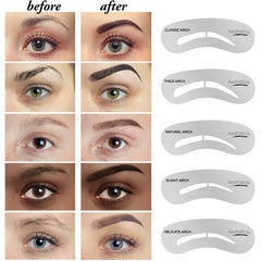 Aesthetica Brow Contour Kit stencil set helps quick shaping of timeless arches.