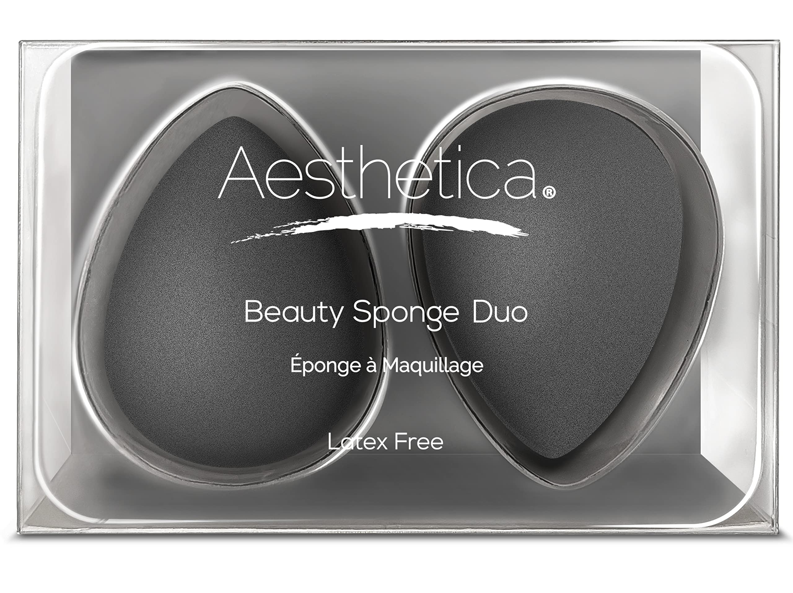 Aesthetica Cosmetics beauty sponge with round end for seamless blending.