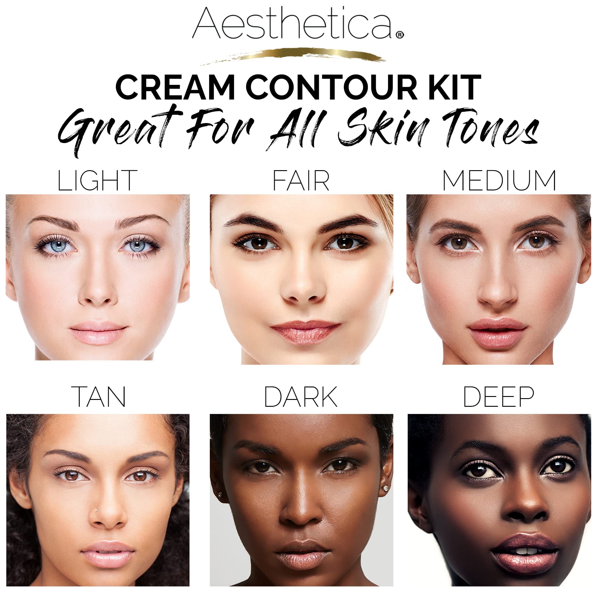 Aesthetica Cream Contour Kit creamy swirls for seamless blending.