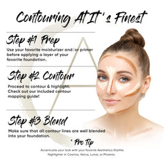 Aesthetica Cream Contour Kit shade range for contour and highlight versatility.