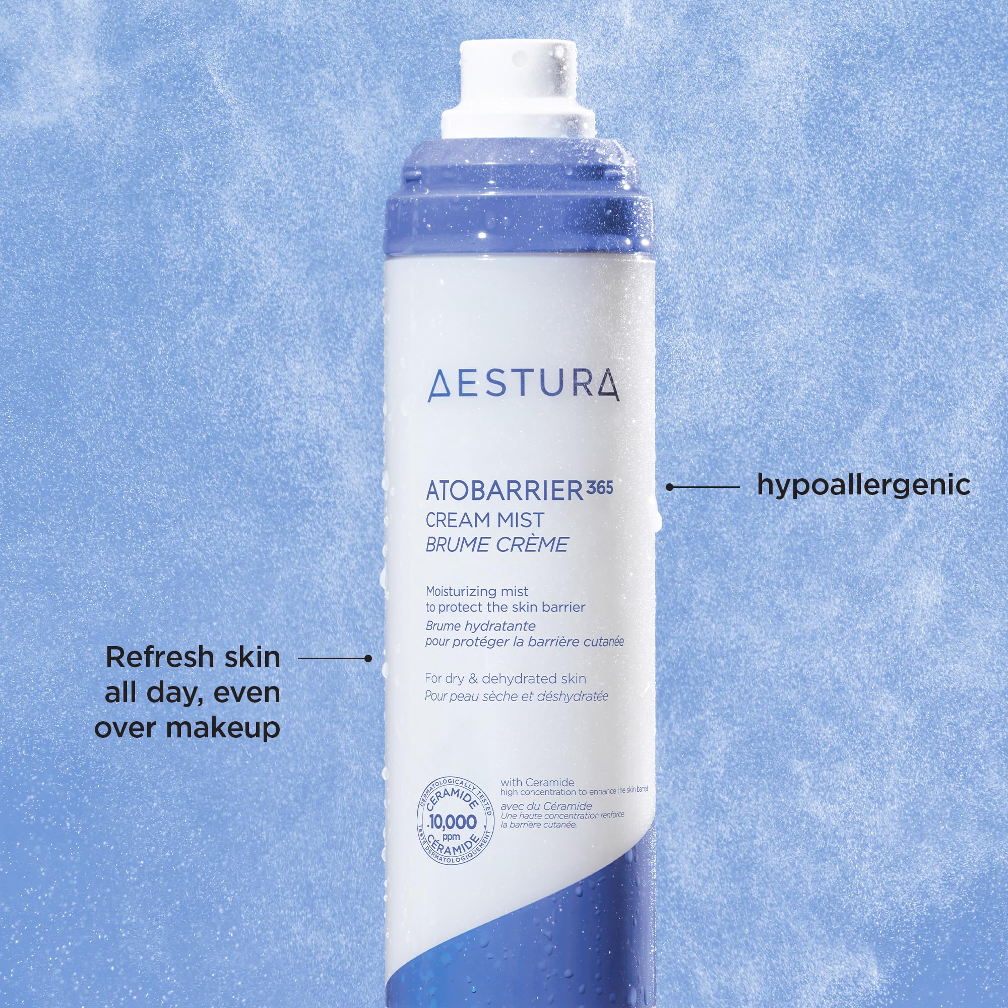 Fragrance-free formula of AESTURA ATOBARRIER365 ceramide mist in clean packaging