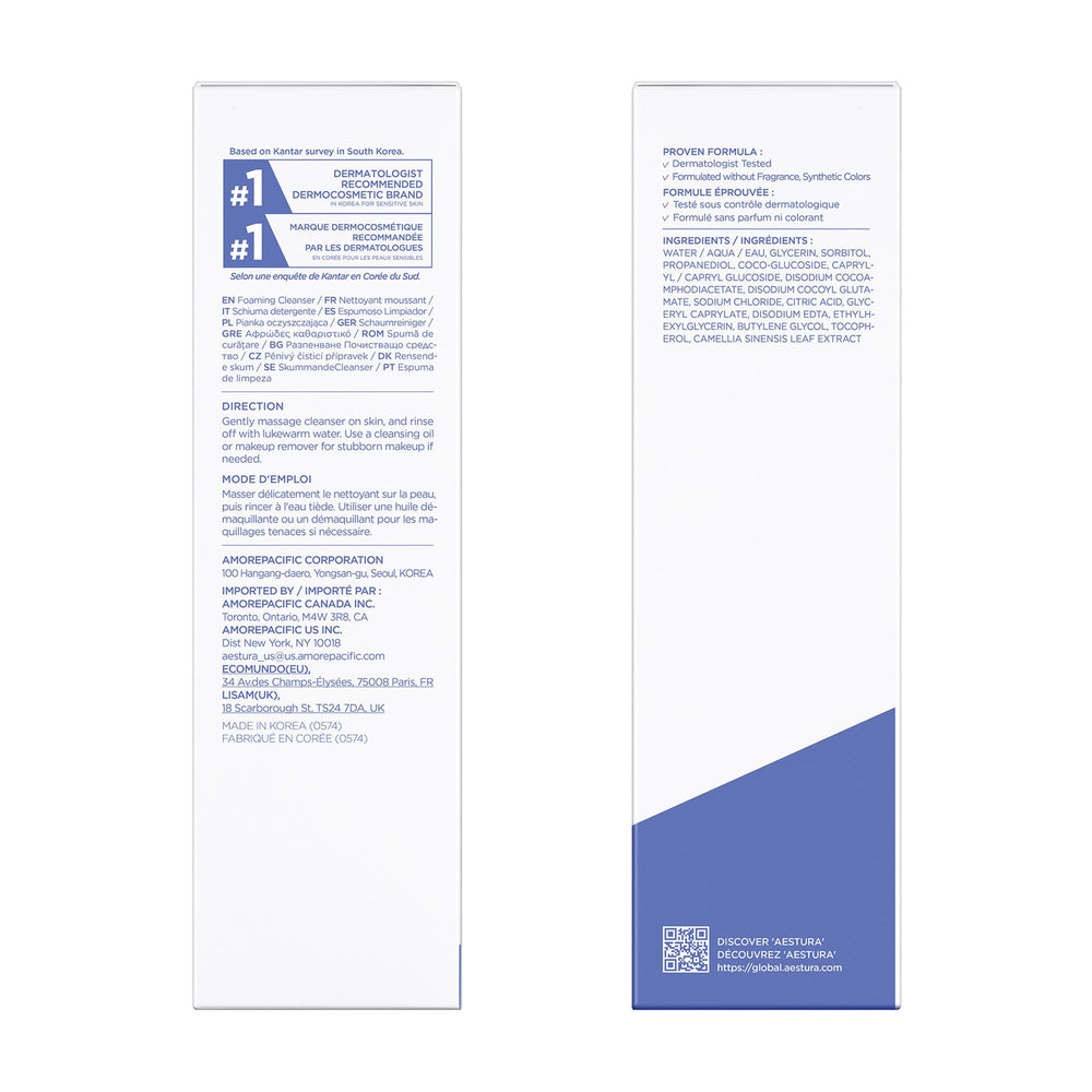 AESTURA ATOBARRIER365 daily cleansing supports balanced moisture.
