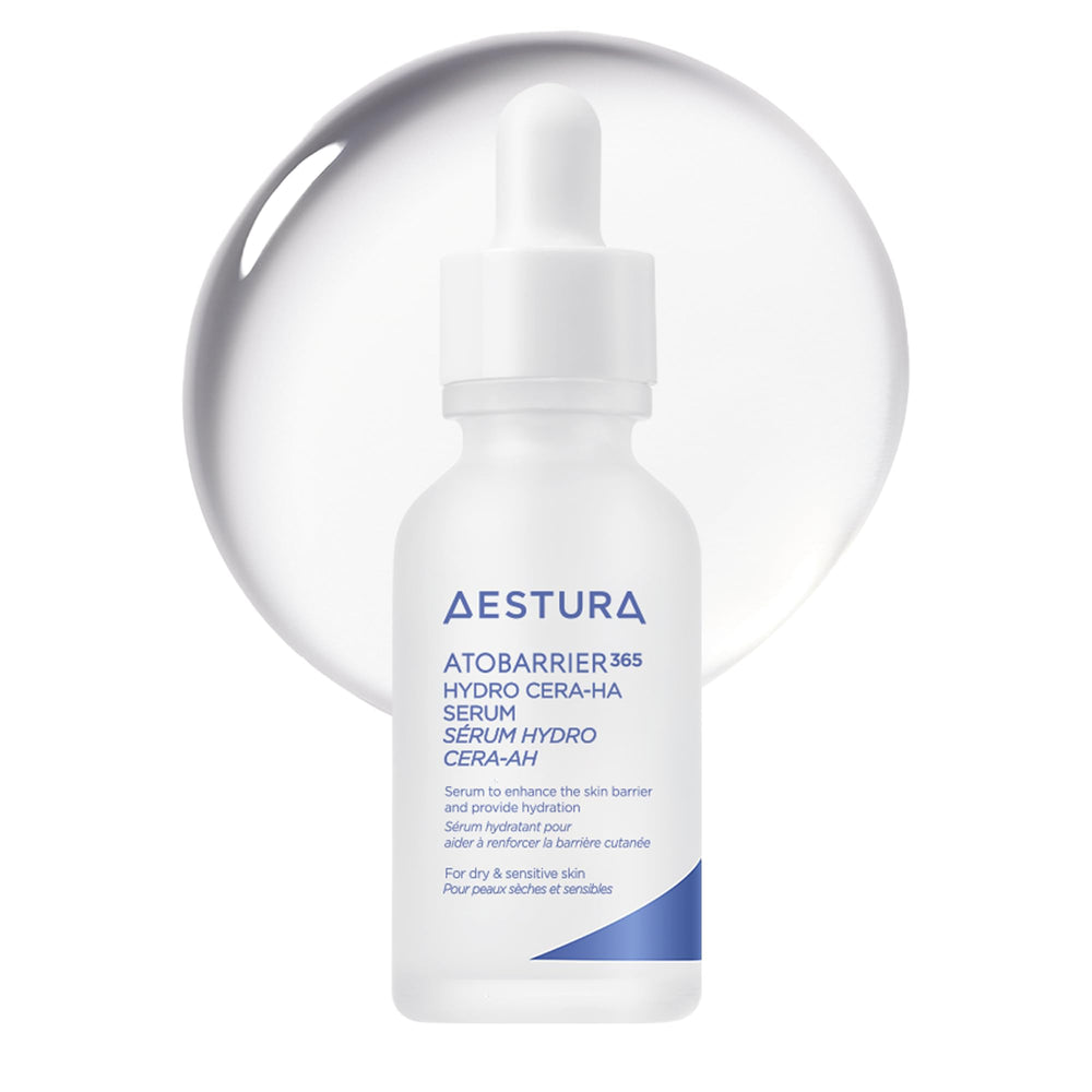AESTURA ATOBARRIER365 serum bottle with pump delivers deep hydration.
