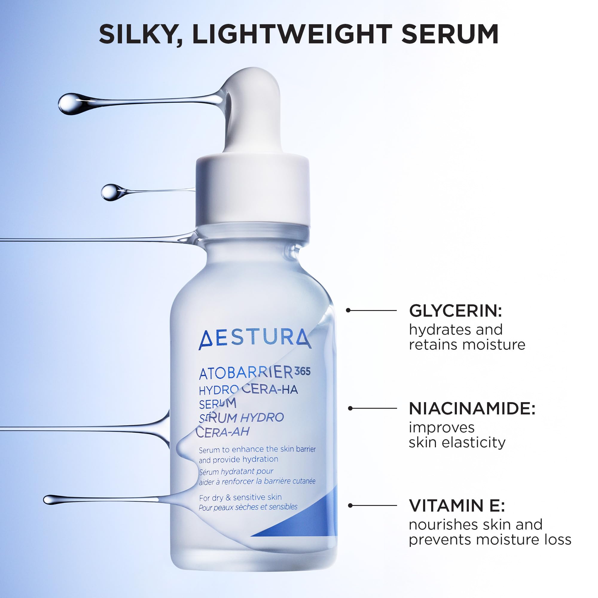 AESTURA ATOBARRIER365 label highlights ceramide-hyaluronic acid complex.
