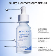 AESTURA ATOBARRIER365 label highlights ceramide-hyaluronic acid complex.