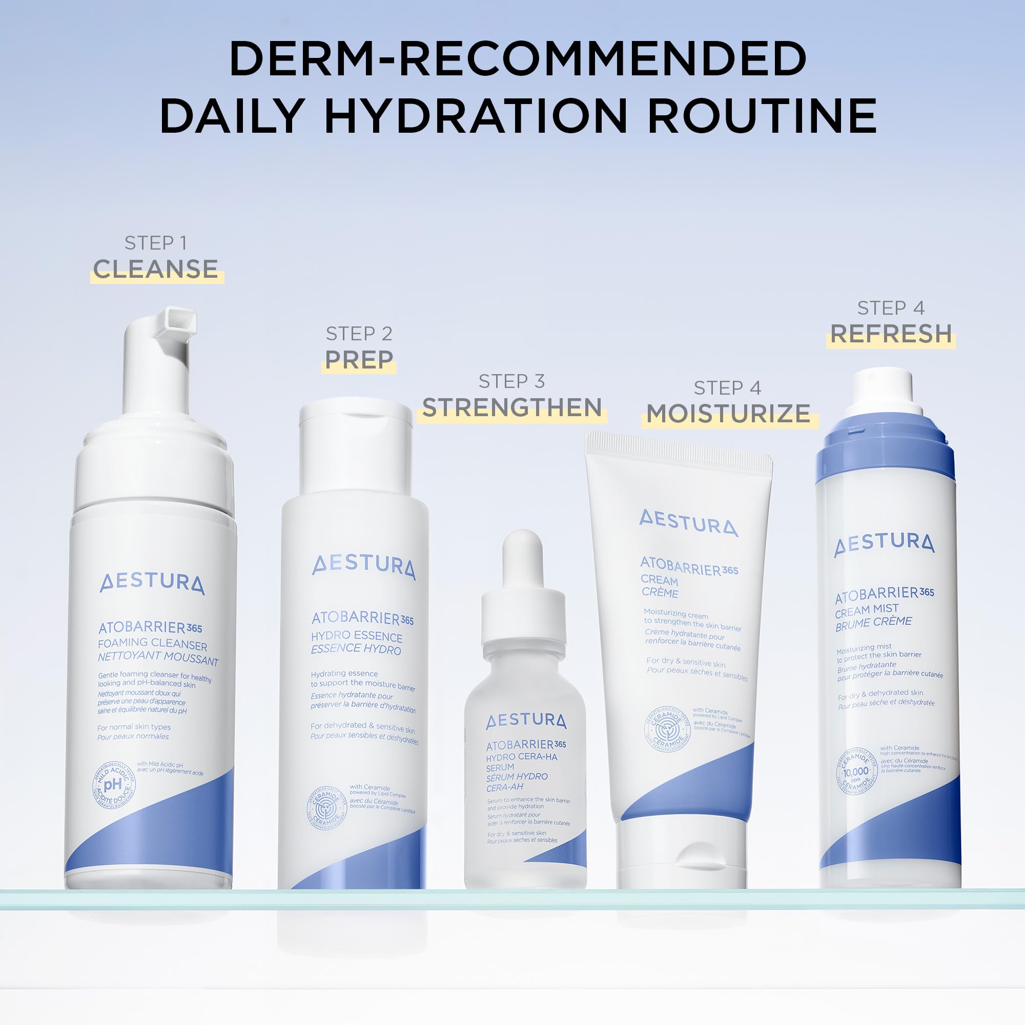 AESTURA ATOBARRIER365 Hydro Essence morning-routine shot suggests quick hydration