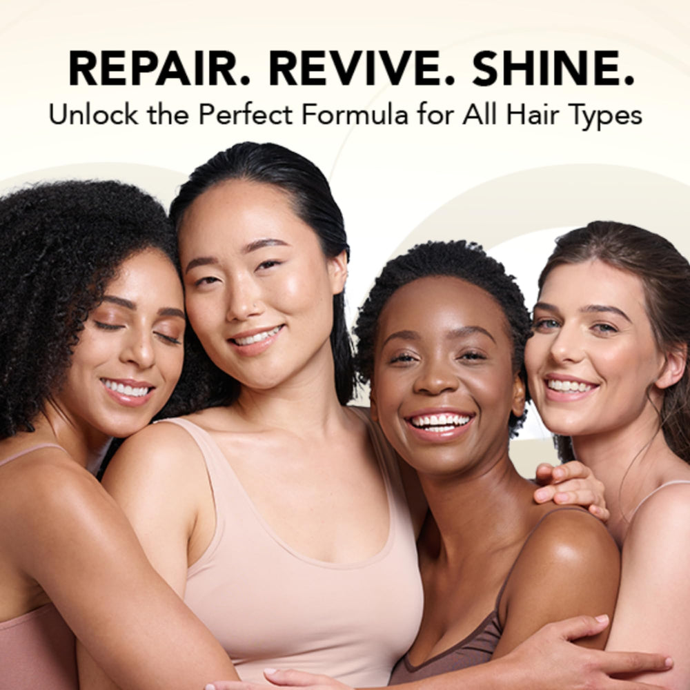 Aeterna ESSENZA oil droplets indicating quick absorption on hair