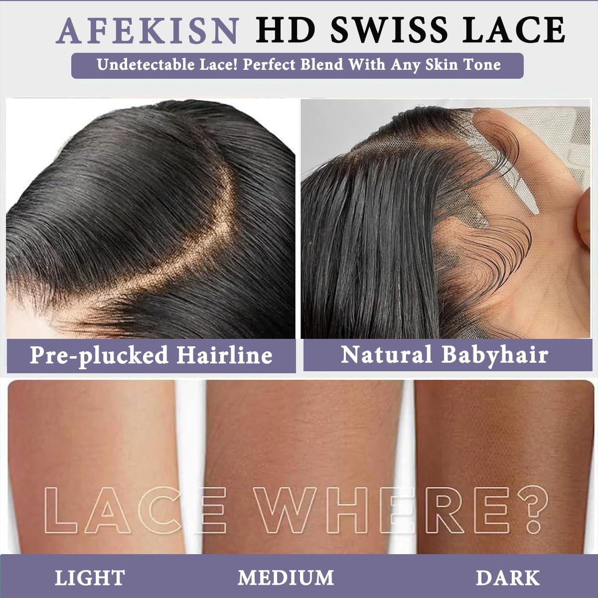 Afekisn 200-density wig looks full and natural.