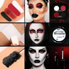 Afflano Black Red Eyeshadow Palette for smoky vibrant Gothic looks