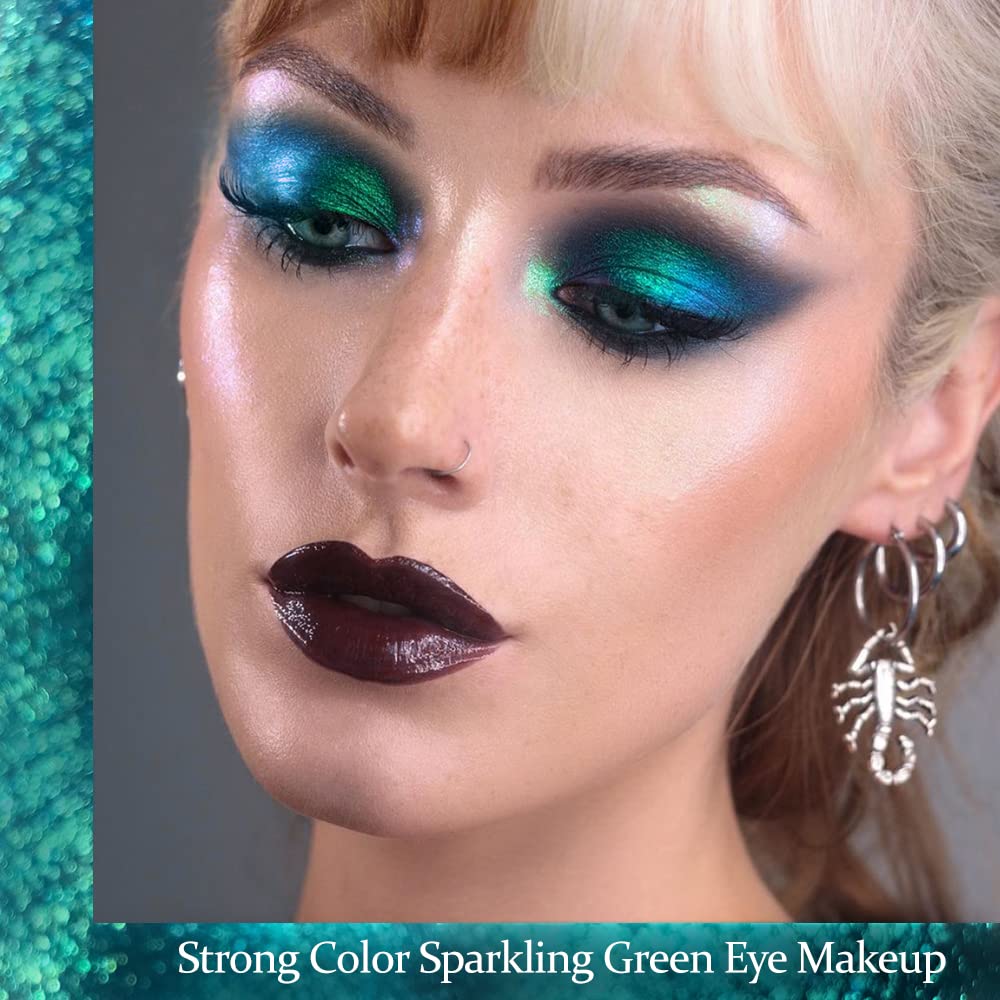 Afflano green eyeshadow multichrome pigment with color shifts