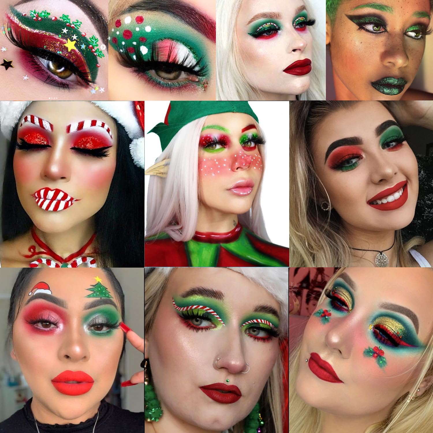 Afflano Green Eyeshadow Palette Christmas glam with long-lasting color.