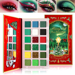 Afflano Green Eyeshadow Palette multichrome shimmer for bold festive looks.