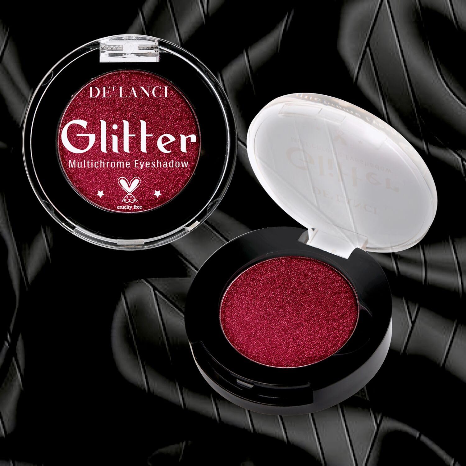 Afflano red eyeshadow copper glimmer adds warm sparkle for day or night.