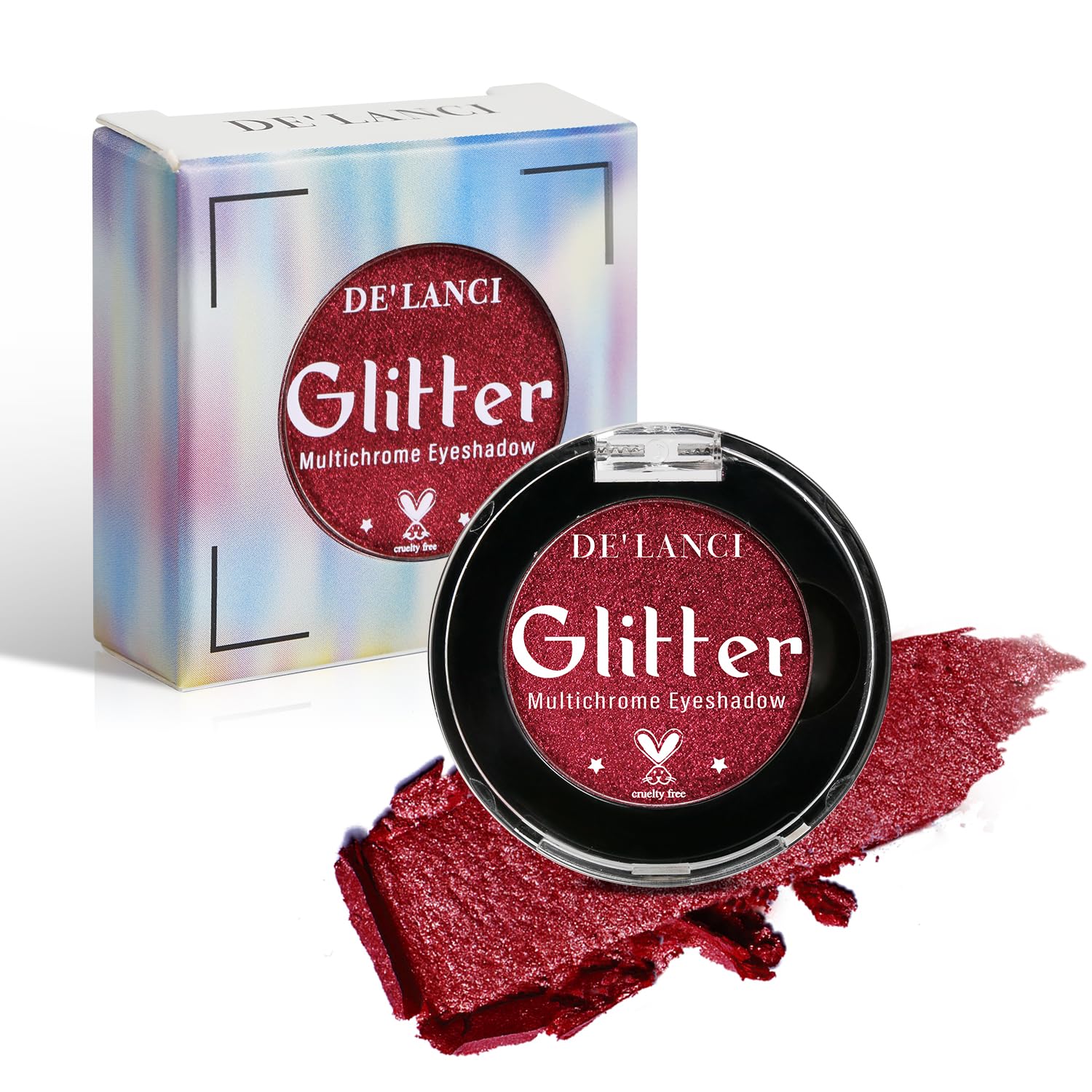 Afflano red eyeshadow travel-size palette simplifies quick color shifts.