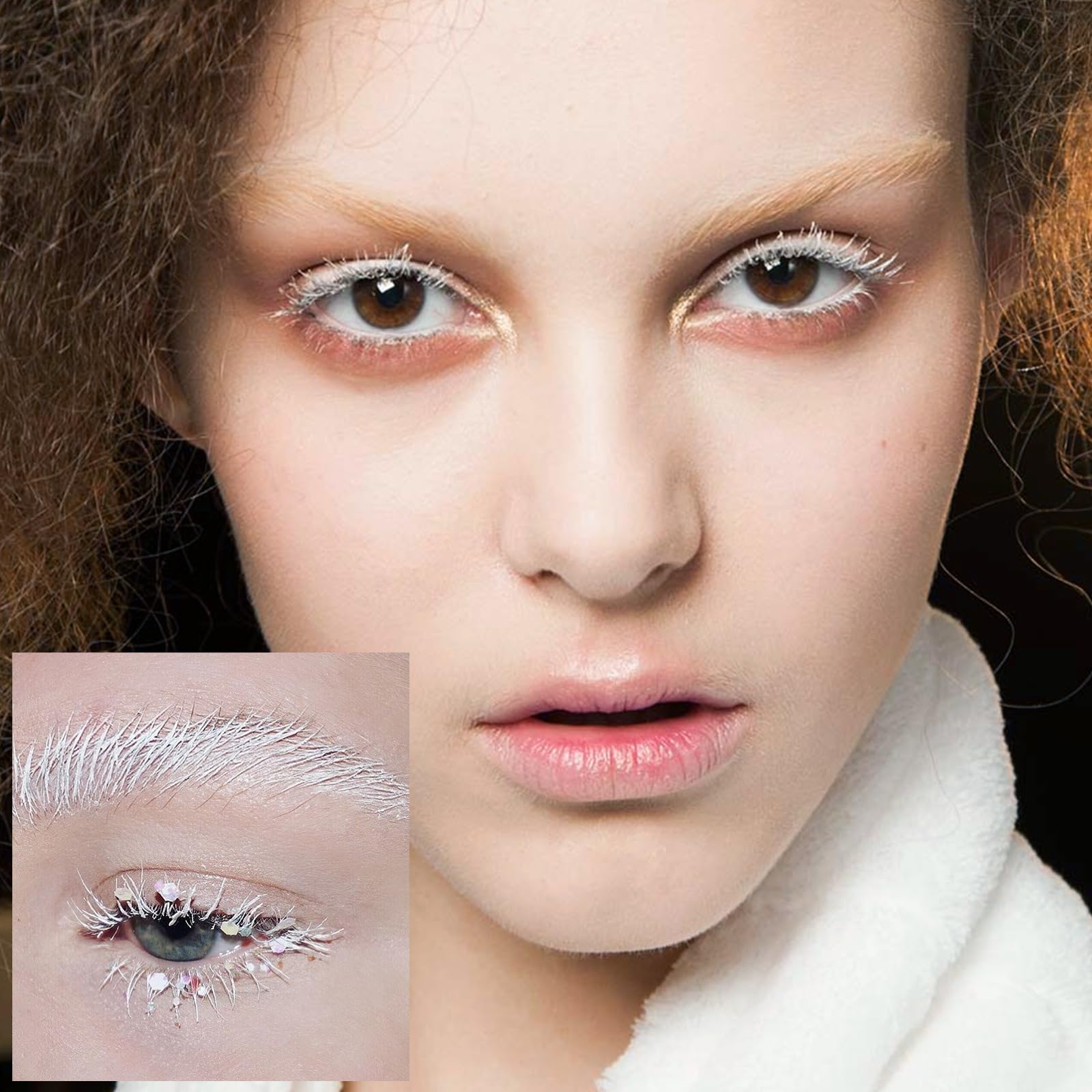 AFGHOUZ White Mascara Primer on eyebrows for defined shape