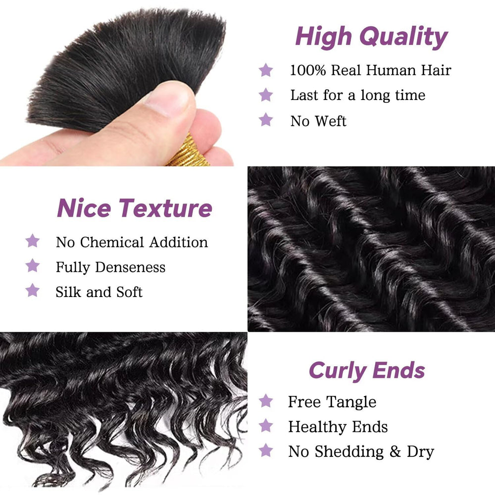 Afihond 3-bundle natural color 18-inch braiding hair adds length
