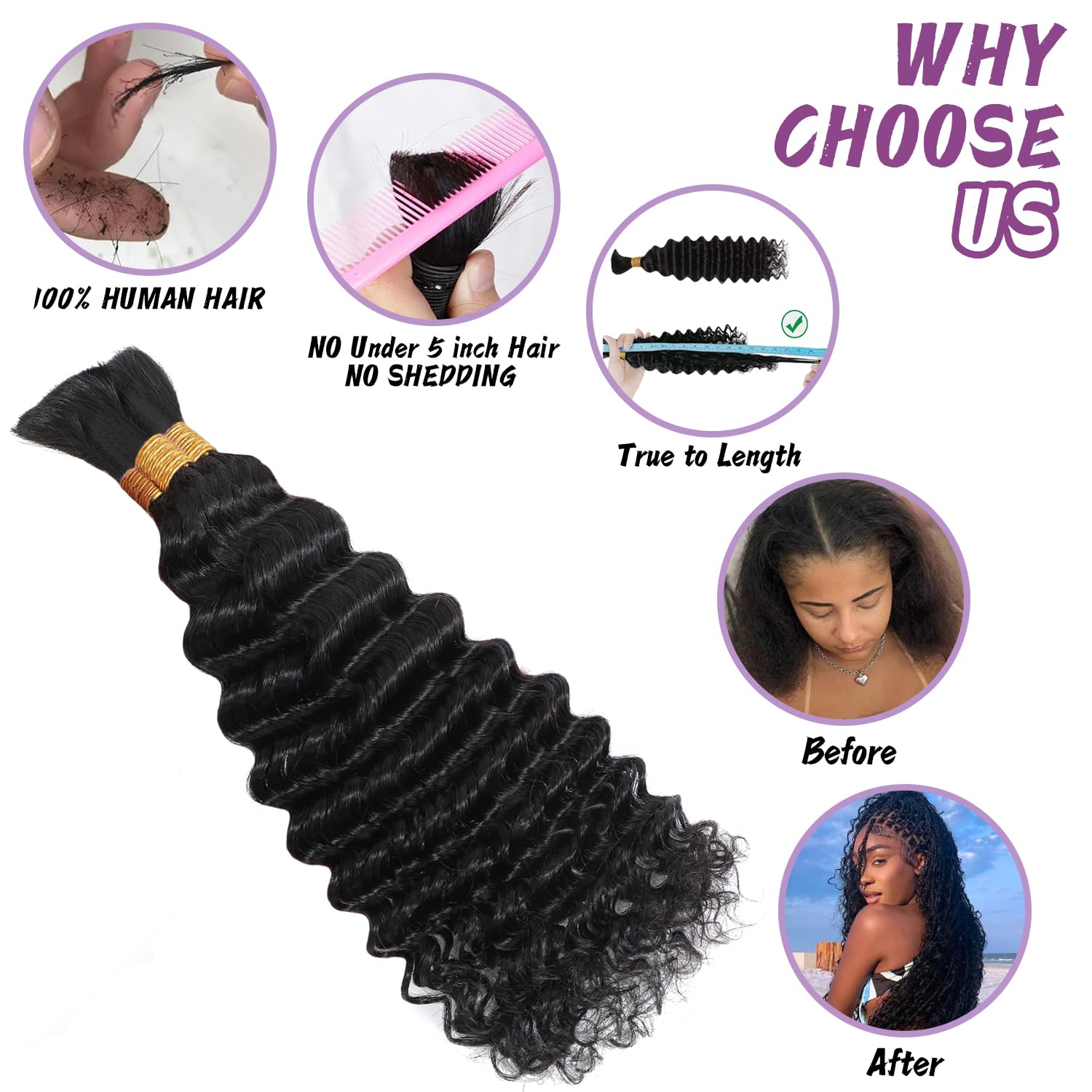 Afihond knotless boho braids hair 18-inch for protective styles