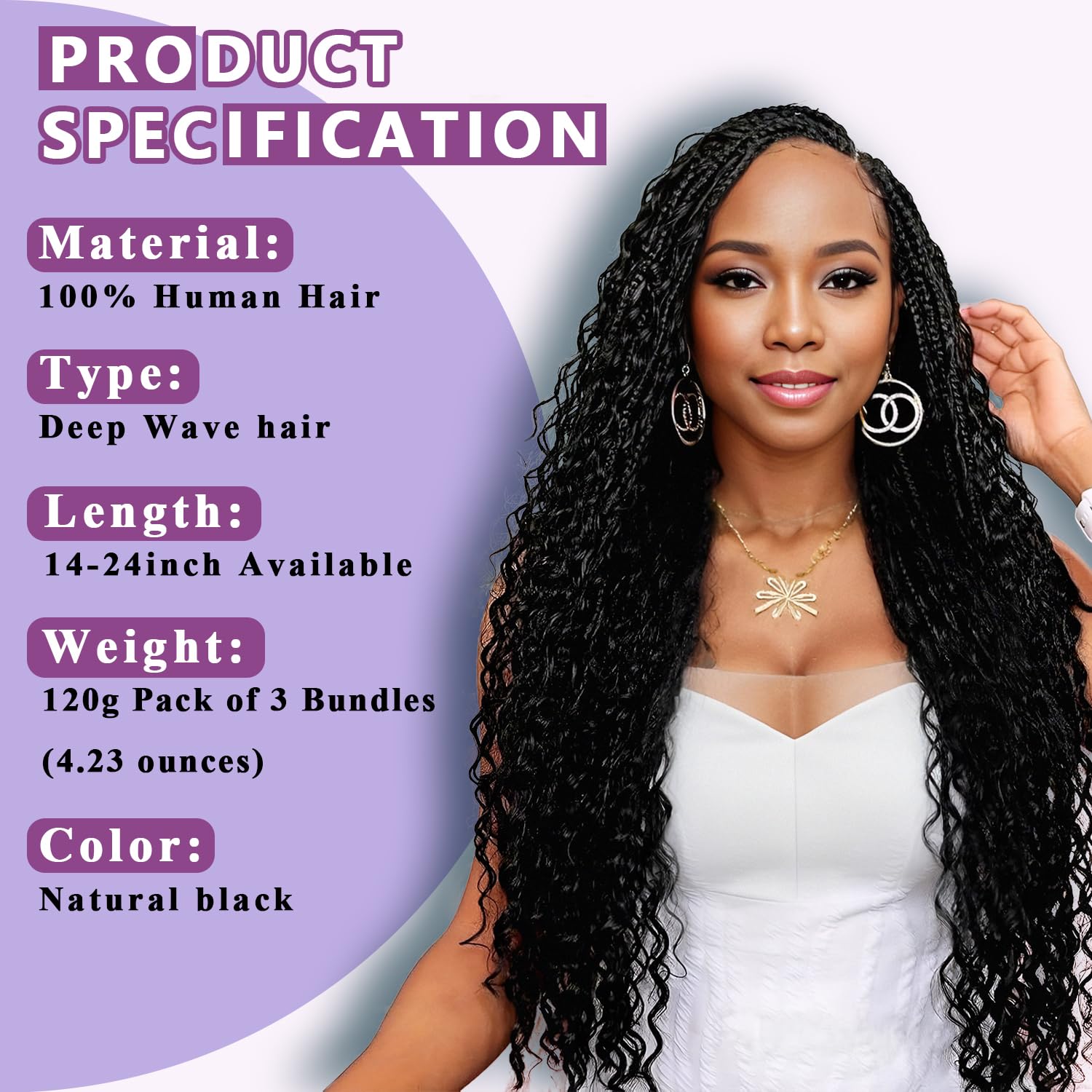 Afihond soft-texture braiding hair 18-inch for easy styling