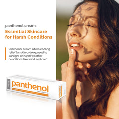 Aflofarm Panthenol Cream moisturizes skin deeply for lasting softness.