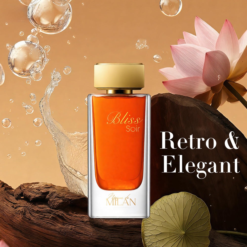 AFLUXE Bliss Soir crystal-clear glass showcases deep red fragrance.