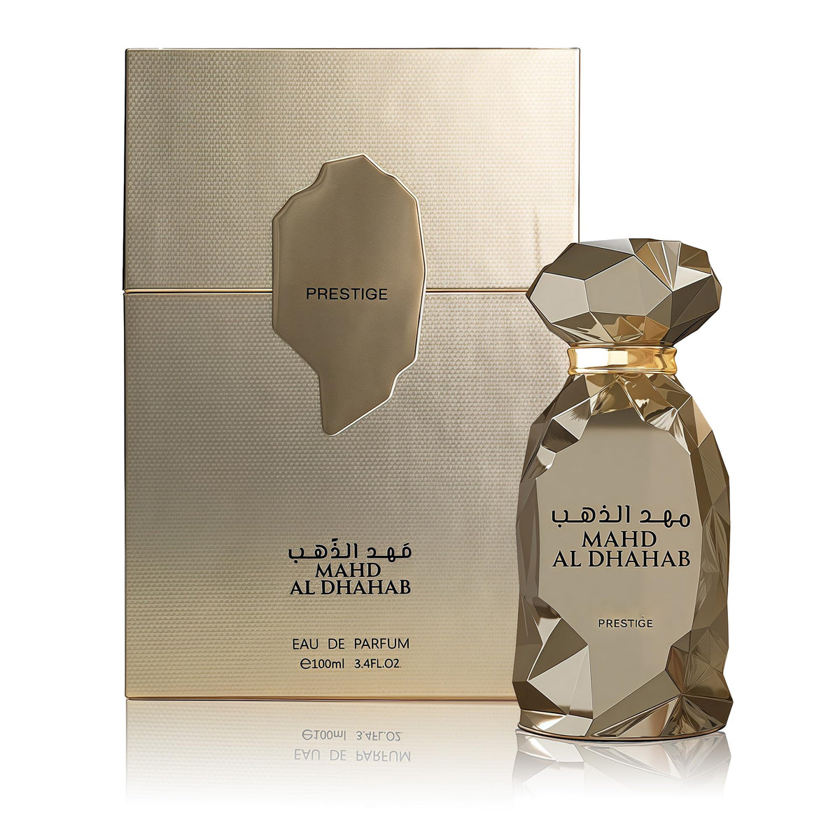AFLUXE MAHD AL DHAHAB bottle-front with shimmering gold design for everyday elegance