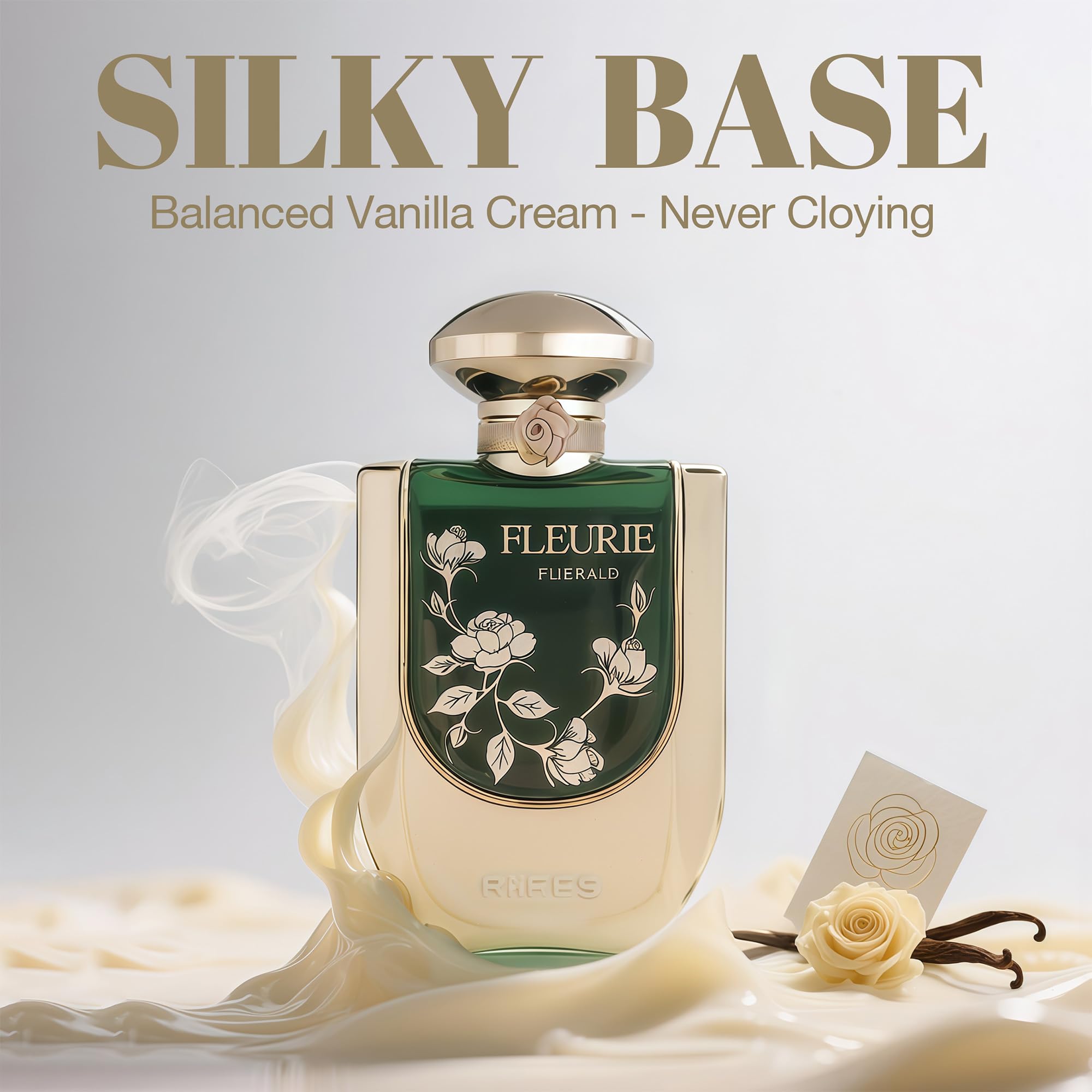 Afluxe Riiffs Fleurie Emerald scent notes visual evokes citrus-vanilla warmth.