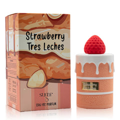 AFLUXE Strawberry Tres Leches bottle pour highlights the fresh opening for daily wear.